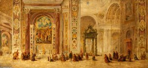 Interior Of St Peter's Basilica, Rome — John Scarlett Davis