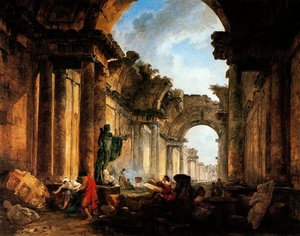 Imaginary View Of The Grande Galerie In Ruins — Hubert Robert
