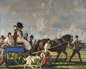 Arrival At Epsom Downs For Derby Week — Sir Alfred James Munnings