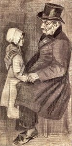 Orphan Man, Sitting With A Girl — Vincent Willem Van Gogh