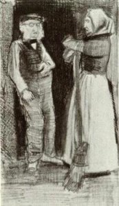 Orphan Man Talking With Woman Sien — Vincent Willem Van Gogh