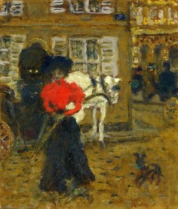 On The Street, Woman With An Umbrella — Pierre Bonnard