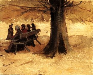 Four People On A Bench — Vincent Willem Van Gogh, Realism
