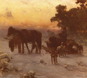A Journey In Winter — Alfred Wierusz Kowalski