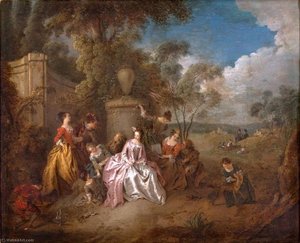 Gathering In A Park — Jean-baptiste Pater