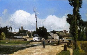 Landscape With Factory. — Camille Pissarro