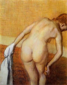 Woman Having A Bath — Edgar Degas, Impressionism