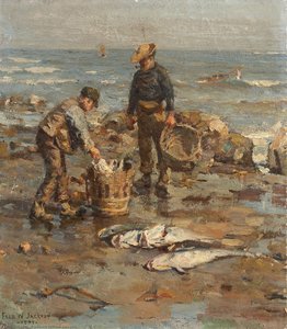 Strandszene Mit Zwei Fischern — Frederick William Jackson