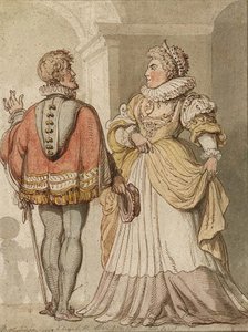 Elizabeth And Sir Walter Raleigh — Thomas Rowlandson