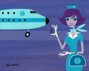 Fligth To Buenos Aires Now Boarding — Josh Agle (shag)