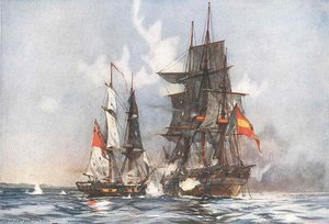 The Speedy Capturing The Gamo — Charles Edward Dixon, Historical Realism