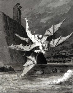 The Inferno, Canto 22, Lines 137-139. But The’ Other Prov’d A Goshawk Able To Rend Well His Foe; And In The Boiling Lake Both Fell. — Paul Gustave Doré