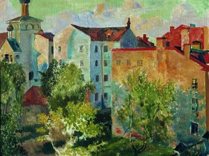 View From The Window — Boris Mikhailovich Kustodiev, Art Nouveau