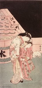 Courtesan Senri Receiving A Love Letter — Suzuki Harunobu