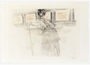 Madame Helleu Before Watteau Du Louvre — Paul César Helleu