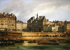 Hotel De Ville And Embankment, Paris, — Guiseppe Canella
