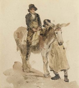 Two Boys With A Donkey — Peter De Wint