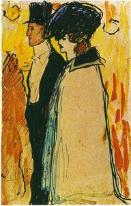 Couple Walking — Pablo Picasso, Art Nouveau