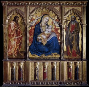 Virgin And Child With St John The Baptist And St Andrew — Taddeo Di Bartolo, Early Renaissance