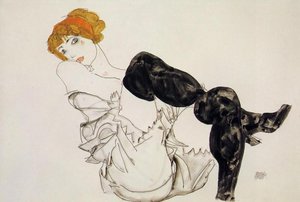 Woman In Black Stockings (valerie Neuzil) — Egon Schiele, Expressionism