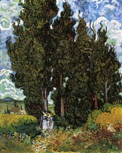 Cypresses With Two Women — Vincent Willem Van Gogh, Post-impressionism
