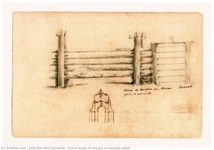 Fence Made Of Caiçara Or Mourão Wood — José Dos Reis Carvalho, Academic Drawing
