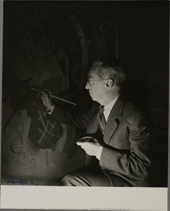 Wassily Kandinsky In His Studio In Neuilly-sur-seine Working On — Bernard Lipnitzki
