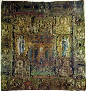 Composite Icon With The Crucifixion, Christ, Saints And Gospel Scenes — Orthodox Icons