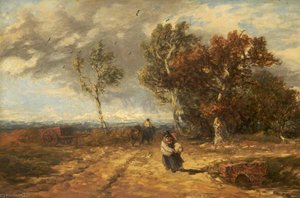 A Road By A Common, Windy Day — David Cox The Elder, Barbizon School