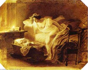 Mother Awoken By Her Crying Child — Karl Pavlovich Brulloff