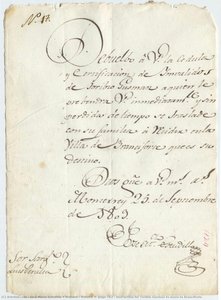 Volume 3, Page 562 / Instruction For Toribio Guzmán To Move To Branciforte — José María Estudillo Y Urquizu
