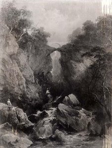 Landscape With Natural Bridge, (painting) — Asher Brown Durand