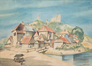 View Of Kazimierz On The Vistula — Władysław Skoczylas, Impressionism