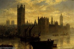 Westminster From The Thames — Claude Thomas Stanfield Moore