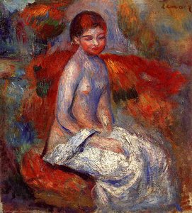 Nude Seated In A Landscape — Pierre-auguste Renoir, Impressionism