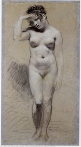 Drawing Of Female Nude With Charcoal And Chalk — Pierre-paul Prud'hon