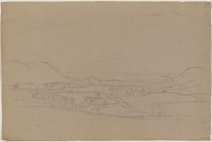 Valley Scene Between Two Mountains — Jasper Francis Cropsey