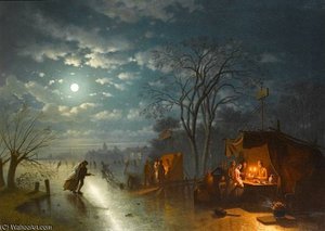 Figures Skating By Moonlight