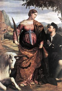 St Justina With The Unicorn — Alessandro Bonvicino (moretto Da Brescia), Renaissance/early Mannerism