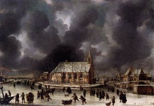 Skating At Sloten, Near Amsterdam — Jan Abrahamsz Beerstraten