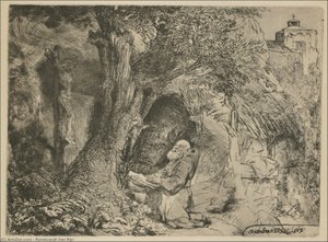 Saint Francis Praying — Rembrandt Van Rijn, Dutch Baroque