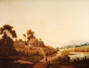 American Farm Scene, (painting) — Joseph H Hidley