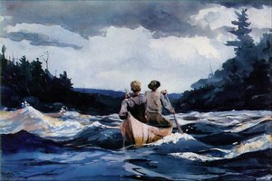 Canoe In The Rapids, Watercolor Over Graphite, - — Winslow Homer, American Realism
