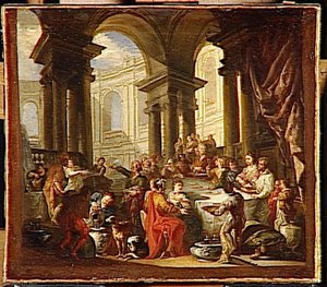 FESTIN DONNE SOUS UN PORTIQUE D'ORDRE IONIQUE