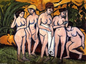 Fünf Badende Am See — Ernst Ludwig Kirchner