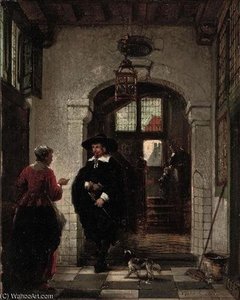 Figures In A 17th Century Interior
