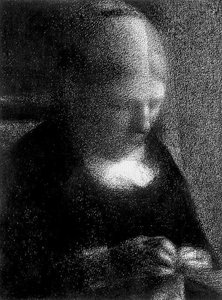The Artist's Mother — Georges Seurat, Post-impressionism Pointillism