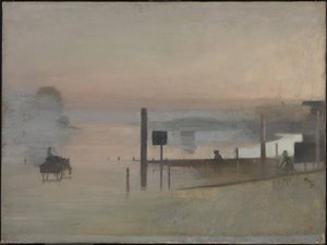 The Quiet River The Thames At Chiswick — Victor Pasmore