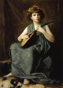 Marion Hiller Fenno At Nine As Mandolinata — Edmund Charles Tarbell, American Impressionism