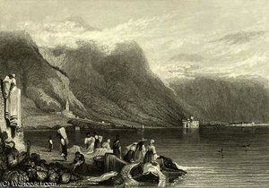 Castle Of Chillon, Lake Of Geneva, Switzerland — Samuel Prout, Romanticism